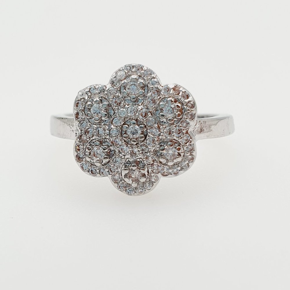 925 Silver Plated Designer Fancy Flower Ring For Woman, GPMB1513